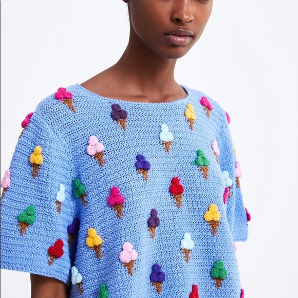 Zara | Tops | Zara Ice Cream Sweater 